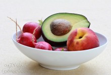 Avocado Dressing with Peaches and Radishes - ASpicyPerspective.com