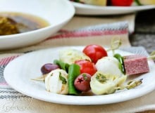 Antipasto Platter Skewers via aspicyperspective.com