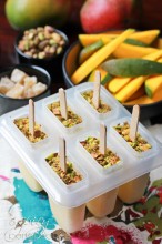 Mango Lassi Pops with Pistachios  ~ ASpicyPerspective.com