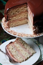 Banana Coconut Cake with Whipped Chocolate Frosting ~ ASpicyPerspective.com