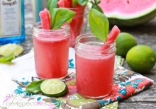 Gin Cocktail ~ Watermelon Basil Bramble via ASpicyPerspective.com