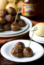 Apple Butter Cocktail Meatballs | ASpicyPerspective.com #recipe #holidays #party