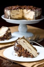Turtle Pumpkin Ice Cream Dessert Cake: An Easy and Impressive #Thanksgiving Dessert | ASpicyPerspective.com #holidays #icecream #pumpkin