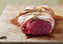 Bacon Wrapped Beef Tenderloin  | ASpicyPerspective.com #holidays #crockpot #slowcooker #recipes