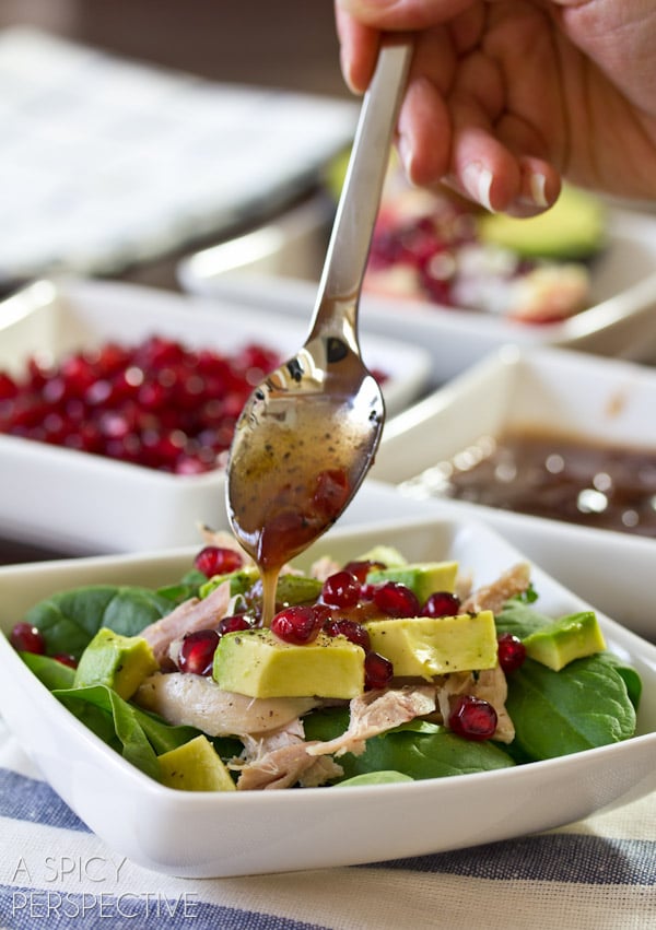 Easy Duck Confit Salad with Cranberry Vinaigrette | A Spicy Perspective #salad #valentinesday