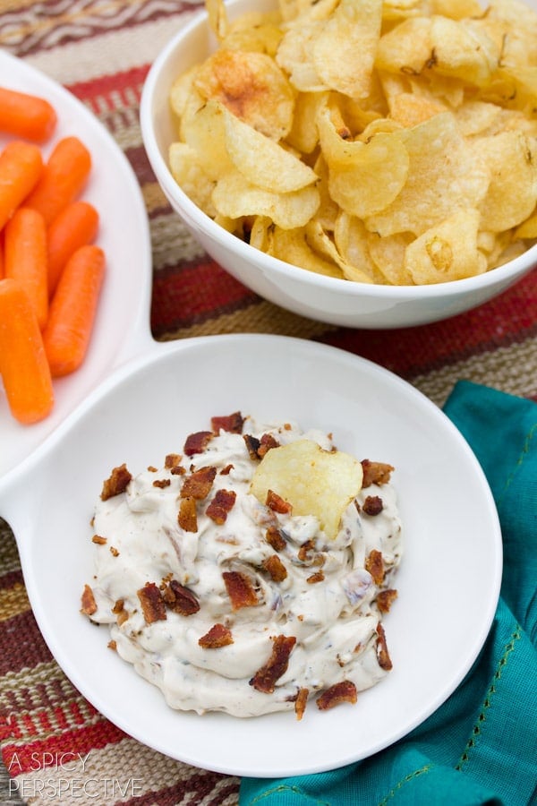 Caramelized Onion Dip Recipe | A Spicy Perspective #superbowl #gameday #oniondip