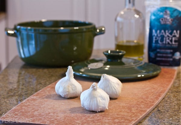 How to Oven Roast Garlic | ASpicyPerspective.com #howto #diy #garlic