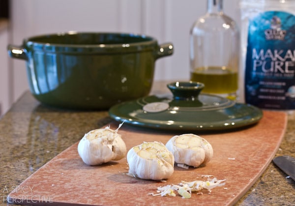 How to Roast Garlic Cloves | ASpicyPerspective.com #howto #diy #garlic