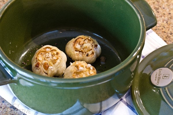 How to Oven Roast Garlic Cloves | ASpicyPerspective.com #howto #diy #garlic
