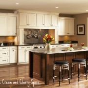 Shenandoah Cabinetry - Mission 5 Piece Drawer Maple Cream with Cherry Spice K_LW_42MGL_42CSS_ISLB_12_GEN