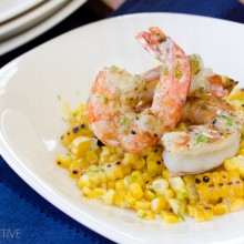 Easy Grilled Shrimp and Corn with Creamy Lime Vinaigrette | ASpicyperspective.com #corn #shrimp #healthyrecipe #lime