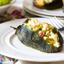 Breakfast Stuffed Poblano Peppers #poblano #realcaliforniacheese