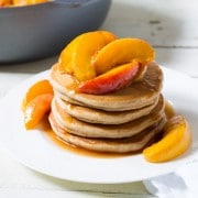 Cinnamon Pancakes + Peach Syrup Recipe