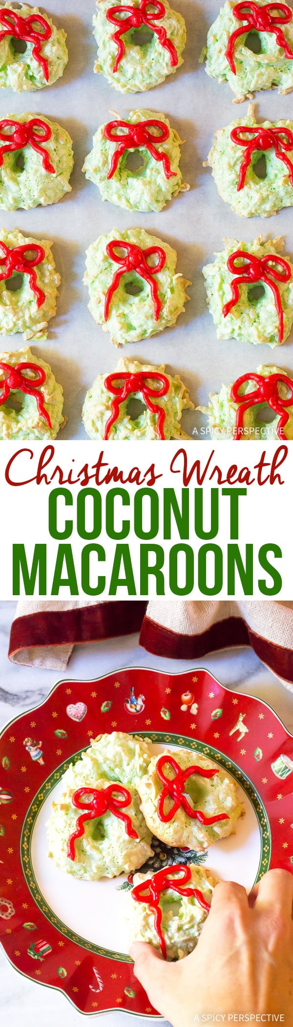 christmas wreath coconut macaroons