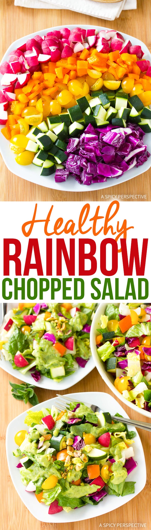 healthy rainbow chopped salad