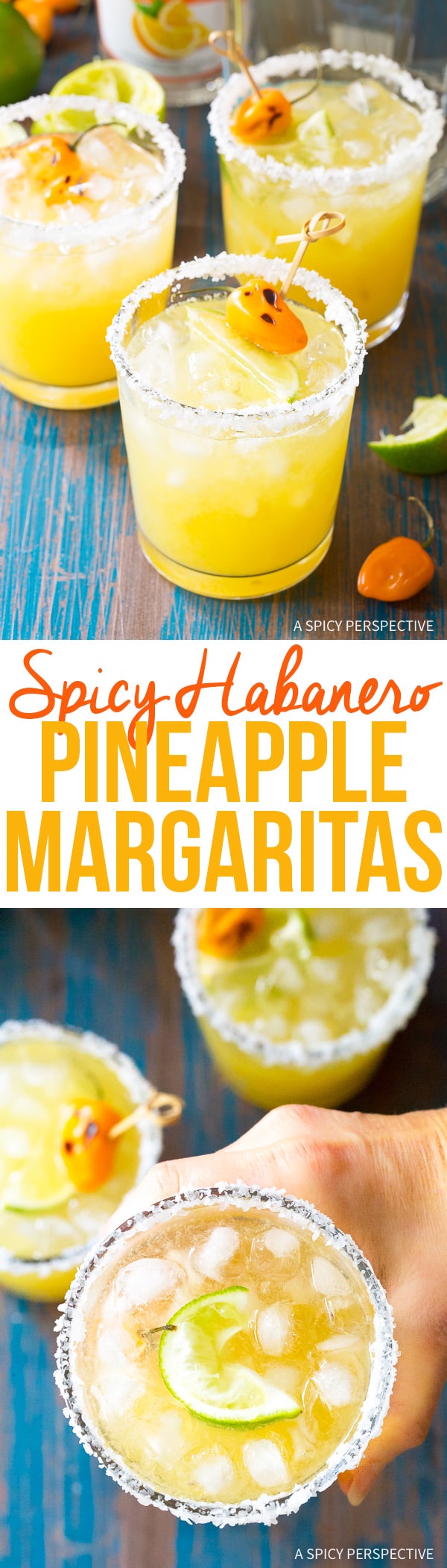 spicy pineapple habanero margaritas