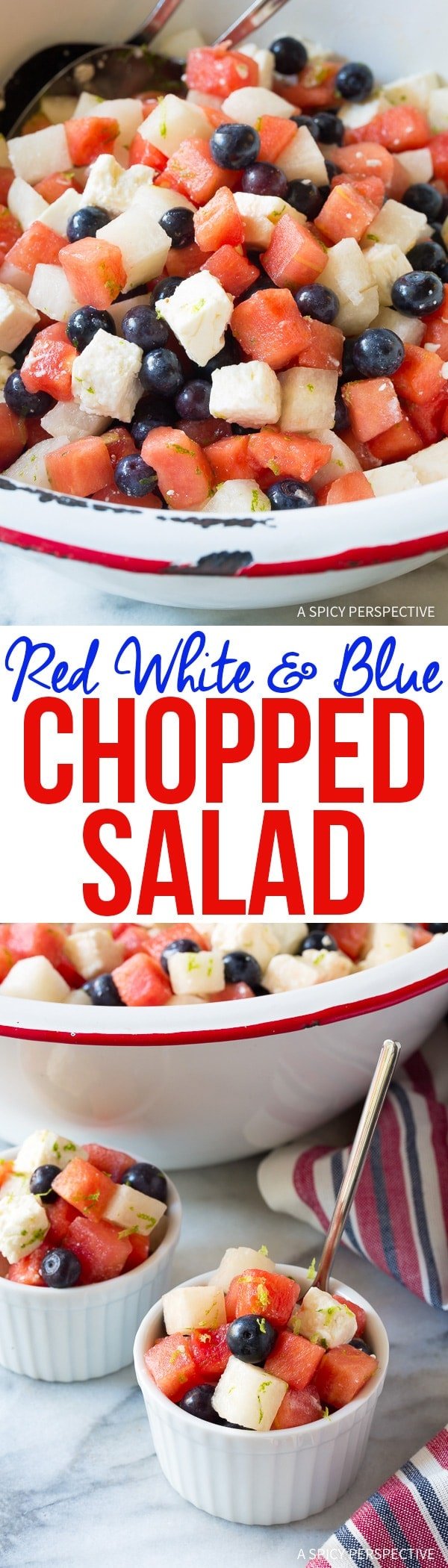 red white and blue chopped salad