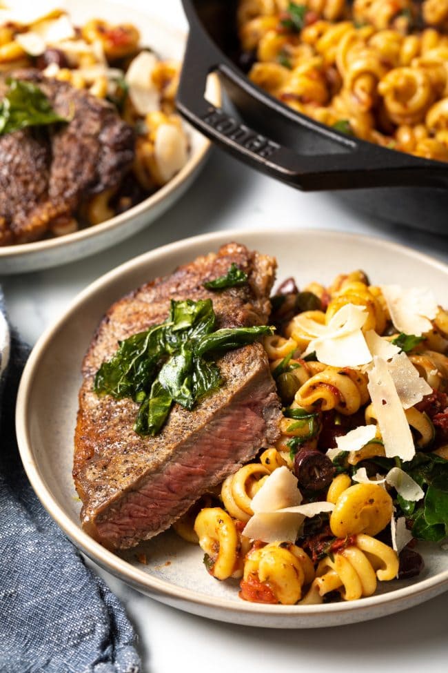 Pasta Puttanesca with New York Strips - 4