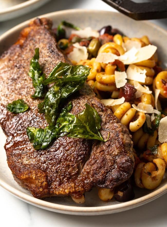 Pasta Puttanesca with New York Strips - 68