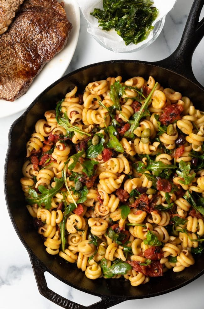 Pasta Puttanesca with New York Strips - 43