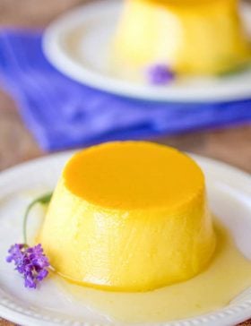 Creamy Lavender Flan Recipe | ASpicyPerspective.com