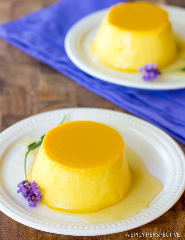 Best Creamy Lavender Flan Recipe | ASpicyPerspective.com