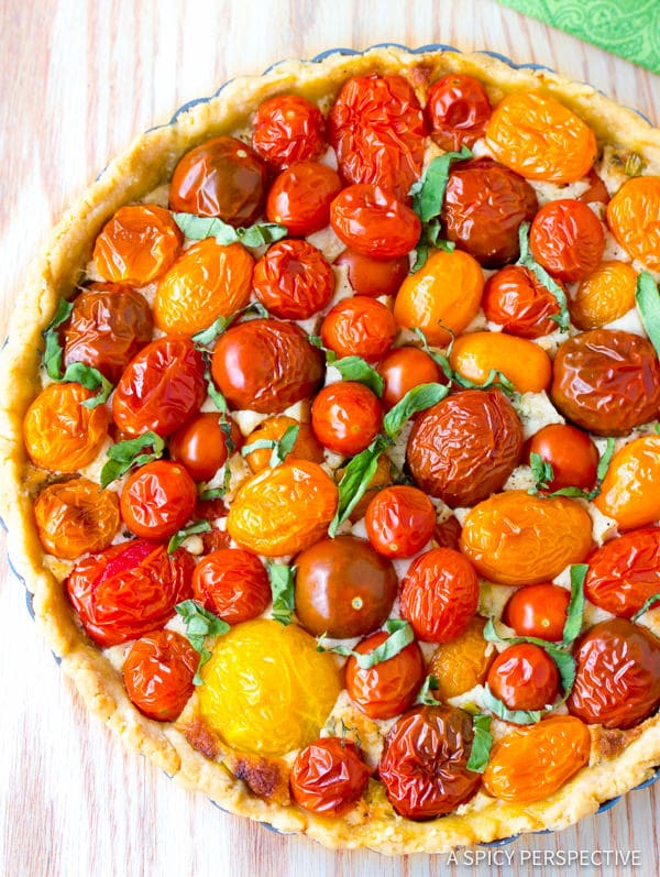 Fresh Tomato Tart Recipe | ASpicyPerspective.com