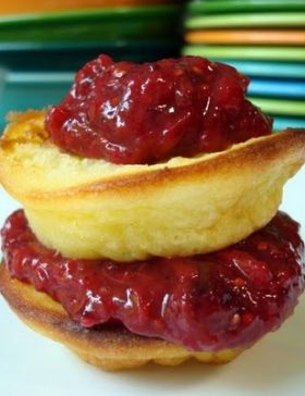 dutch babies with mulberry-rhubarb compote