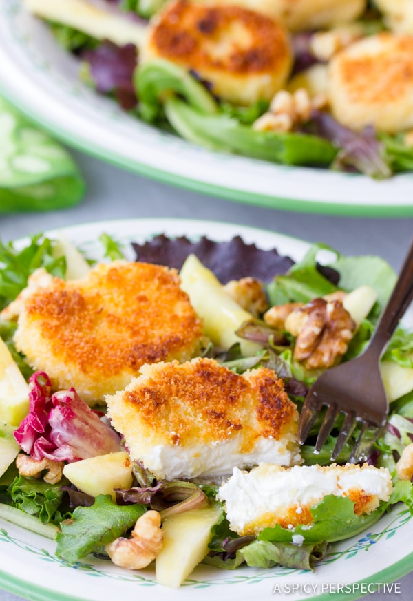 Best Fried Goat Cheese Salad | ASpicyPerspective.com
