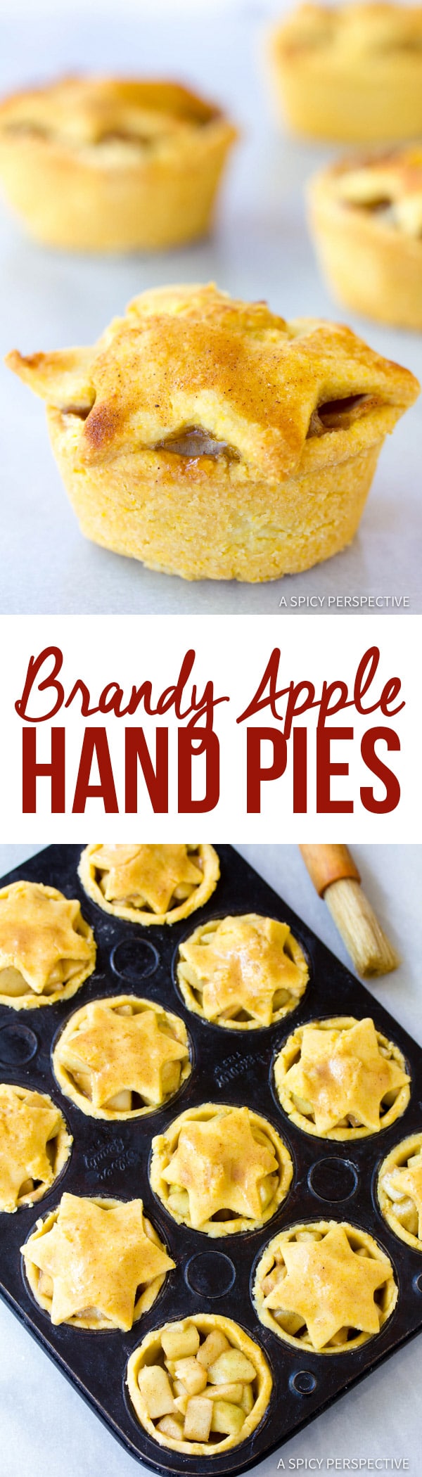 Brandy Apple Hand Pies with Cornmeal Crust | ASpicyPerspective.com