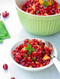 Easy and Amazing Pomegranate Apple Cranberry Relish on ASpicyPerspective.com #thanksgiving