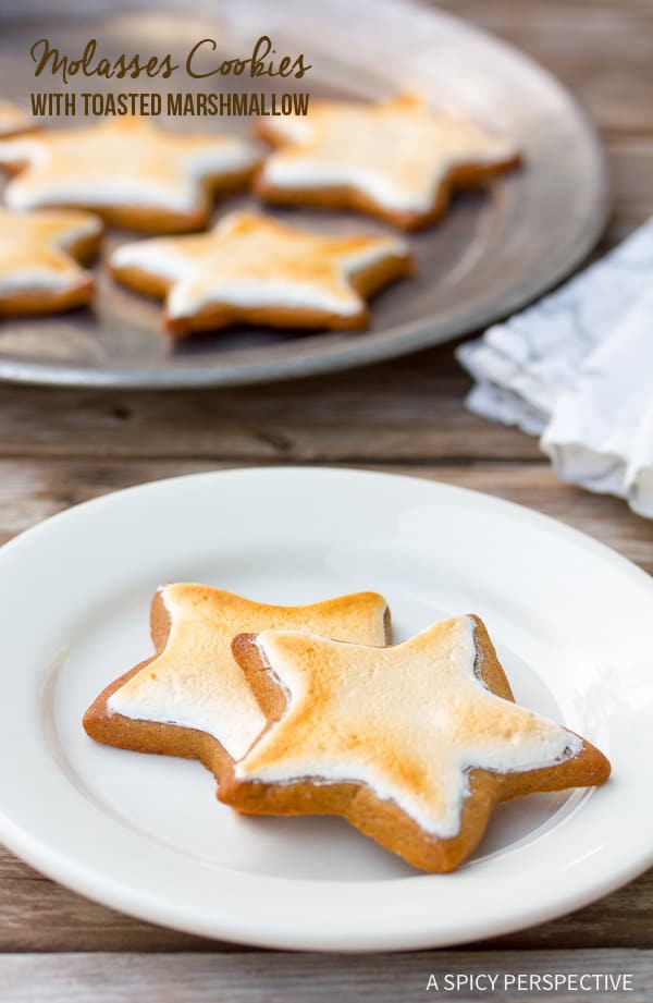 Molasses Spice Cookies With Toasted Marshmallow