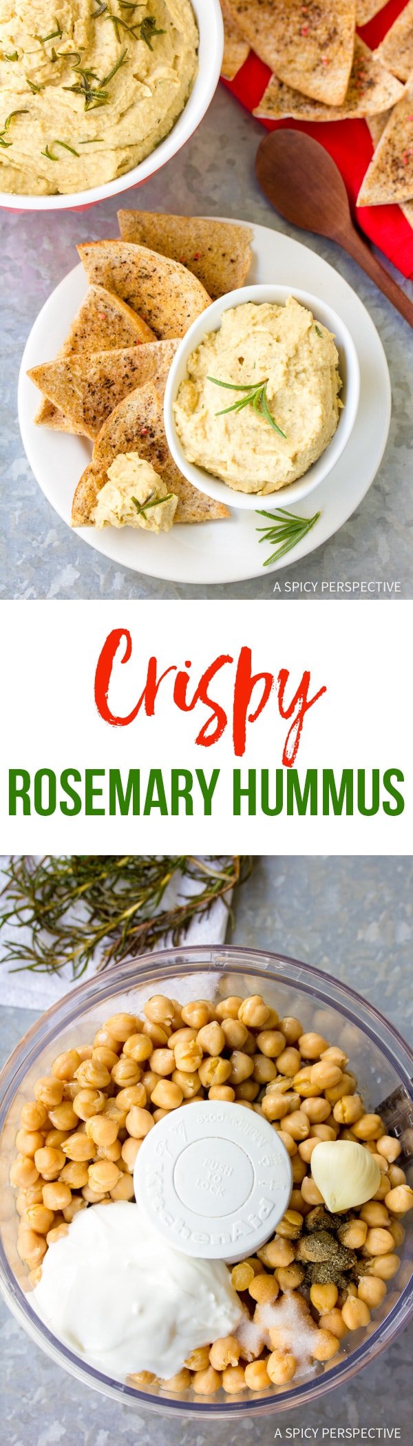 Fragrant Crispy Rosemary Hummus Recipe #healthy