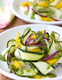 Zucchini and Green Chutney Salad #healthy #glutenfree