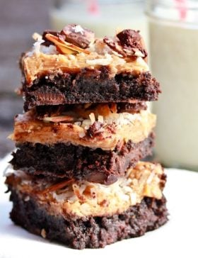 Nutty Coconut Caramel Brownies