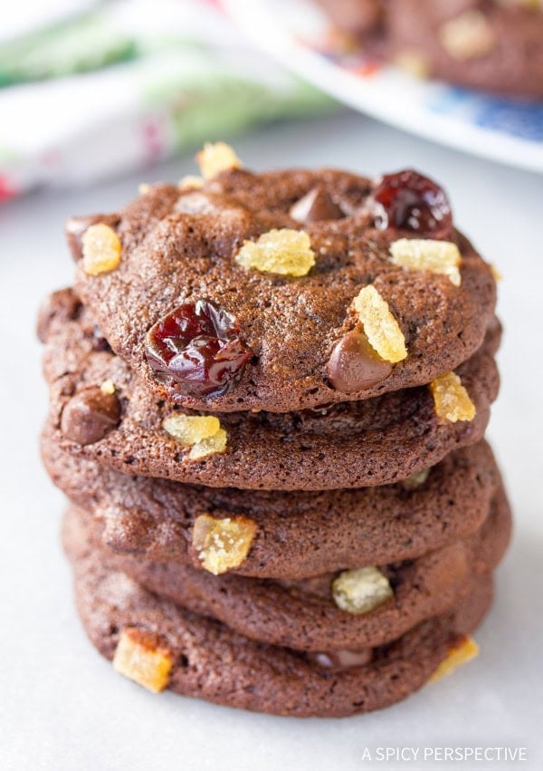 Double Chocolate Cookies with Ginger and Cherries A Spicy Perspective