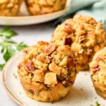 Stuffing Muffins - up close on plate