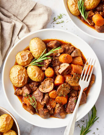 Venison Bourguignon Recipe in bowl