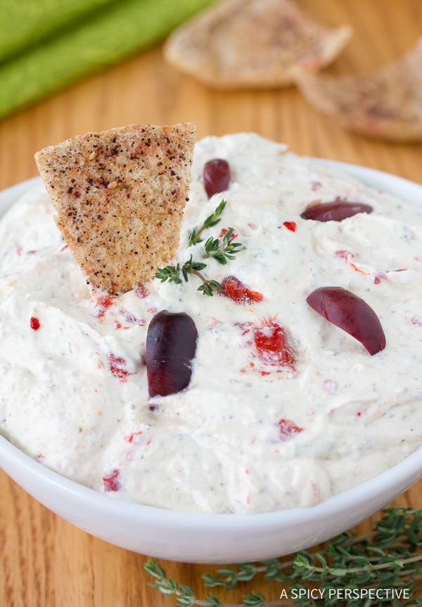 Perfect Spicy Feta Dip with Roasted Red Peppers Recipe