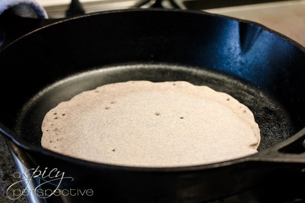 Injera brad being cooked in a skittle. 