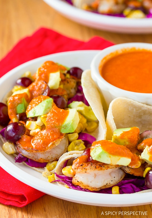 Zesty Grilled Shrimp Tacos Recipe with Ranchero Sauce