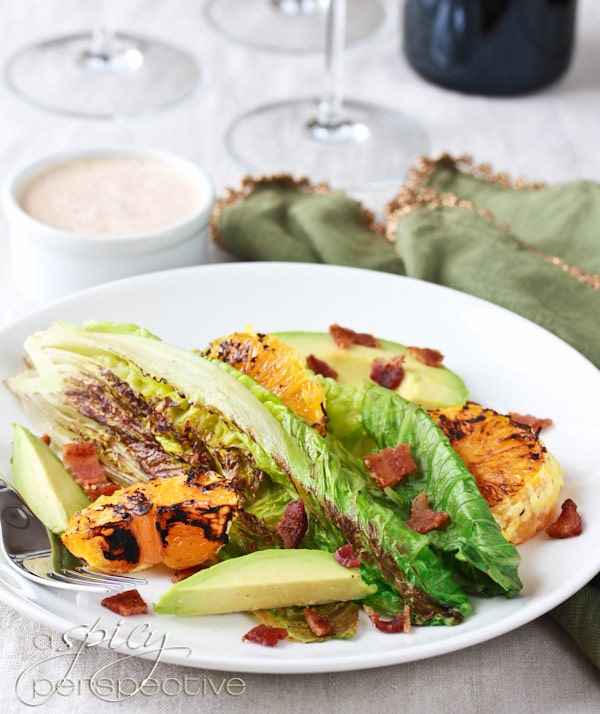 Grilled Romaine Salad with Buttermilk Dressing A Spicy Perspective