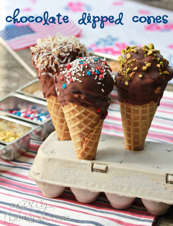 Chocolate Dipped Ice Cream Cones Recipe