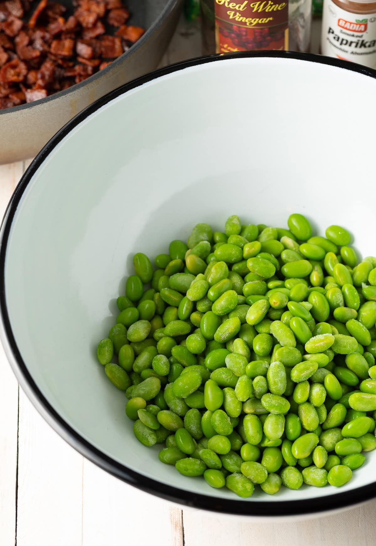 Edamame Salad with White Beans and Bacon A Spicy Perspective