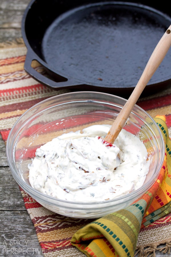 How to Make Caramelized Onion Dip on ASpicyPerspective.com #gameday #superbowl
