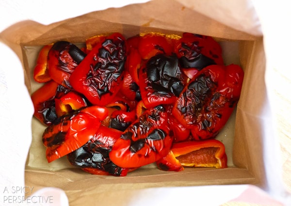 Oven Roasted Red Peppers | ASpicyPerspective.com #howto #diy #redpeppers