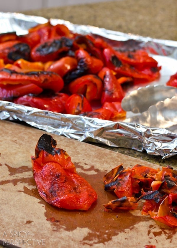 How to Make Roasted Red Peppers | ASpicyPerspective.com #howto #diy #redpeppers