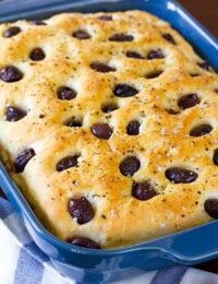 Focaccia Bread with Roasted Garlic and Olives - 92