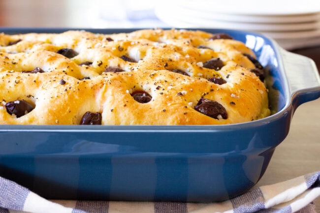 Focaccia Bread with Roasted Garlic and Olives - 30