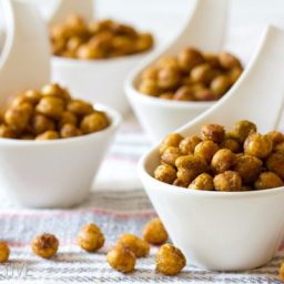 "Indian" Roasted Chickpeas | ASpicyPerspective.com #snack #healthy #chickpeas